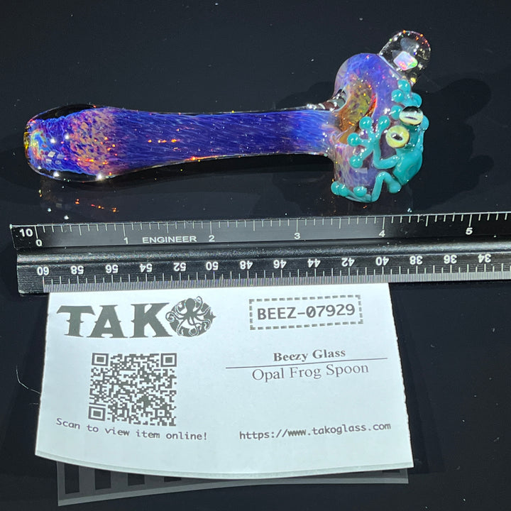 Purple Opal Frog Spoon Glass Pipe Beezy Glass