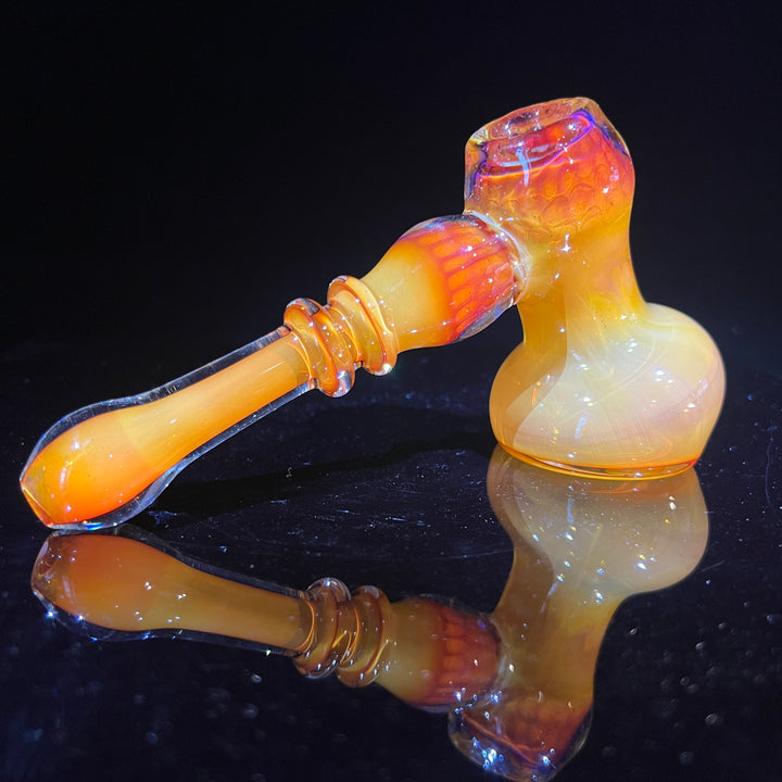 Honey Honeycomb Bubbler Glass Pipe TG   