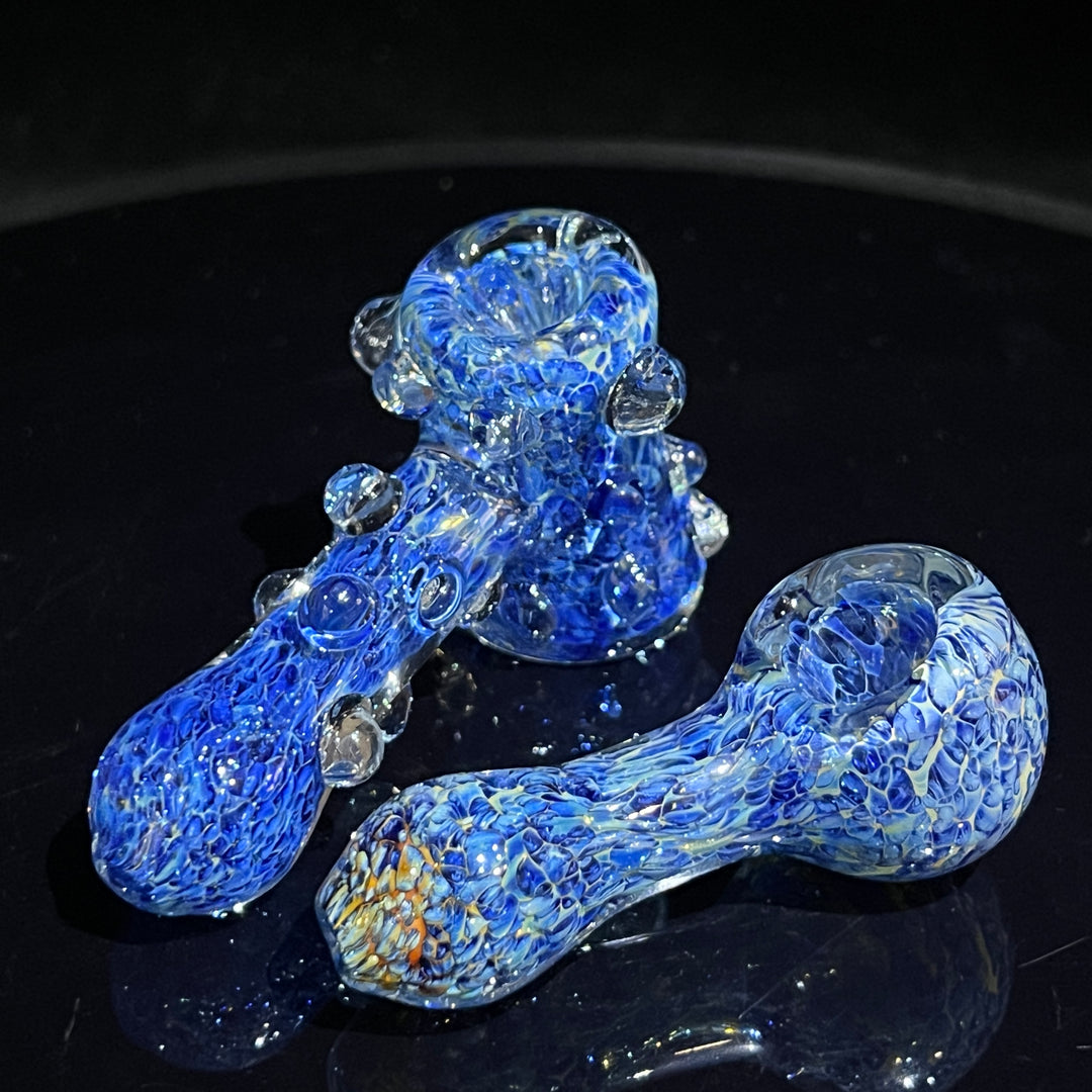 Blue Peanut Pipes + Ocean Blue Marble Hammer Combo Glass Pipe TG   