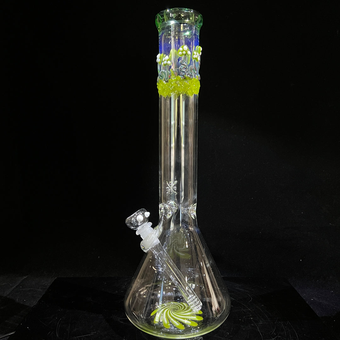 15" Mushroom Swirl Beaker Bong Glass Pipe Mary Jane's Glass   