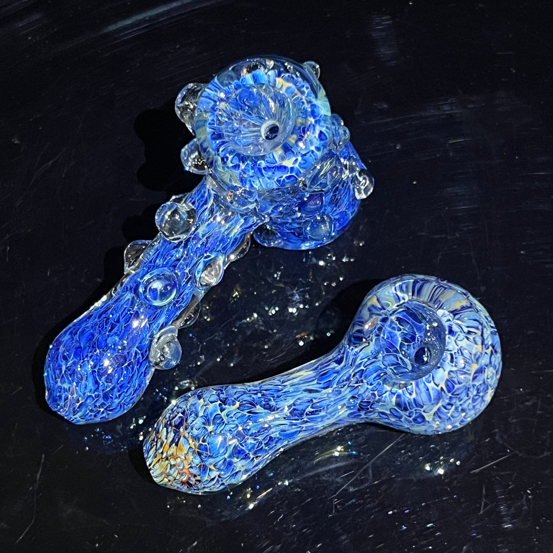 Blue Peanut Pipes + Ocean Blue Marble Hammer Combo Glass Pipe TG   