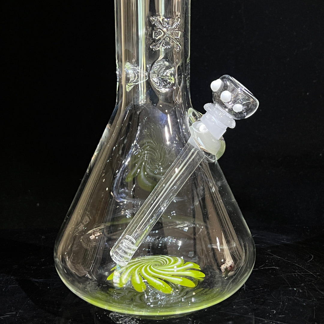 15" Mushroom Swirl Beaker Bong Glass Pipe Mary Jane's Glass   