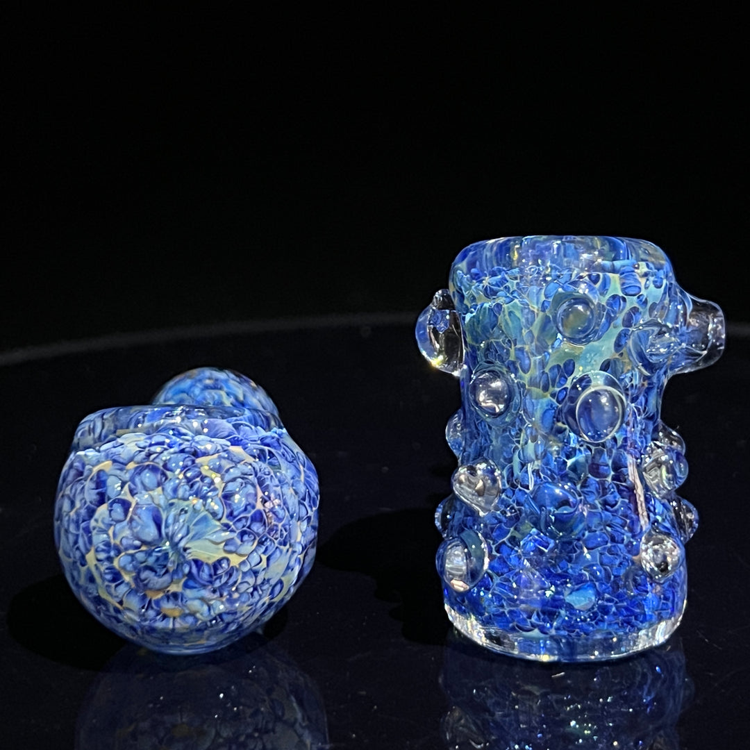 Blue Peanut Pipes + Ocean Blue Marble Hammer Combo Glass Pipe TG   