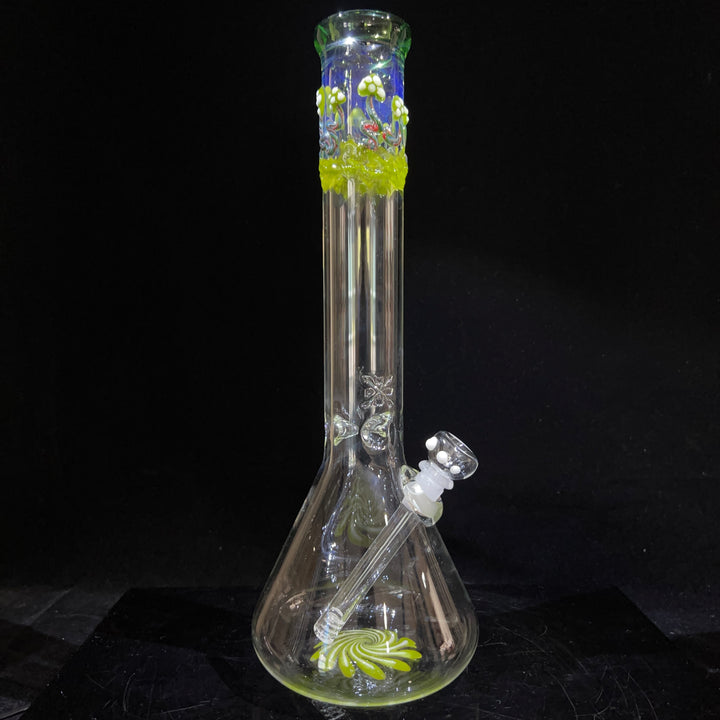 15" Mushroom Swirl Beaker Bong Glass Pipe Mary Jane's Glass   