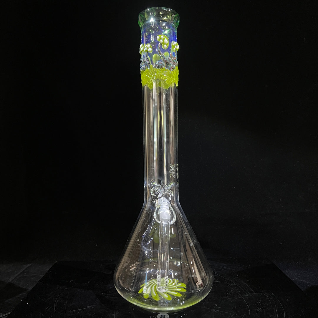 15" Mushroom Swirl Beaker Bong Glass Pipe Mary Jane's Glass   