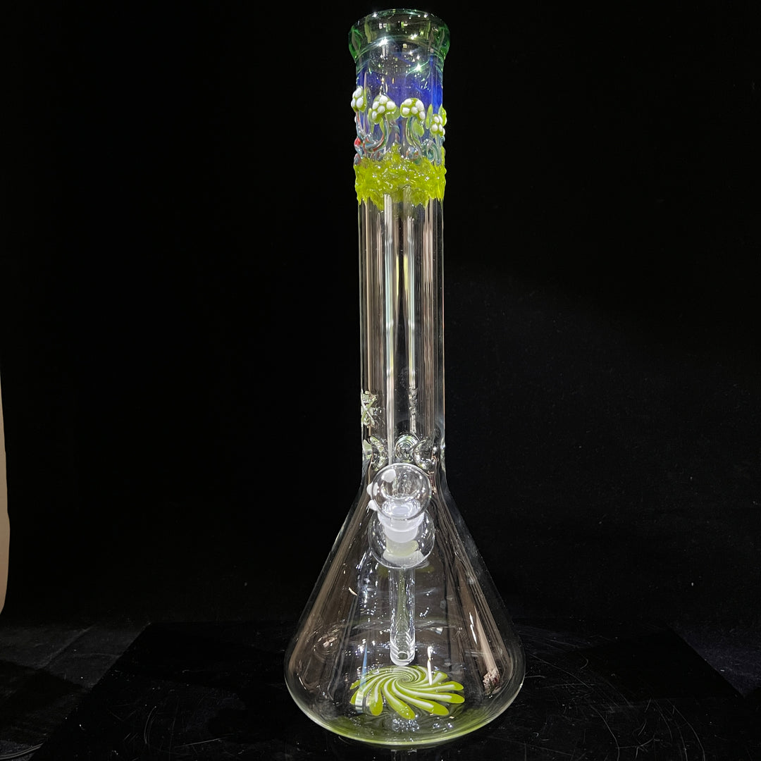 15" Mushroom Swirl Beaker Bong Glass Pipe Mary Jane's Glass   