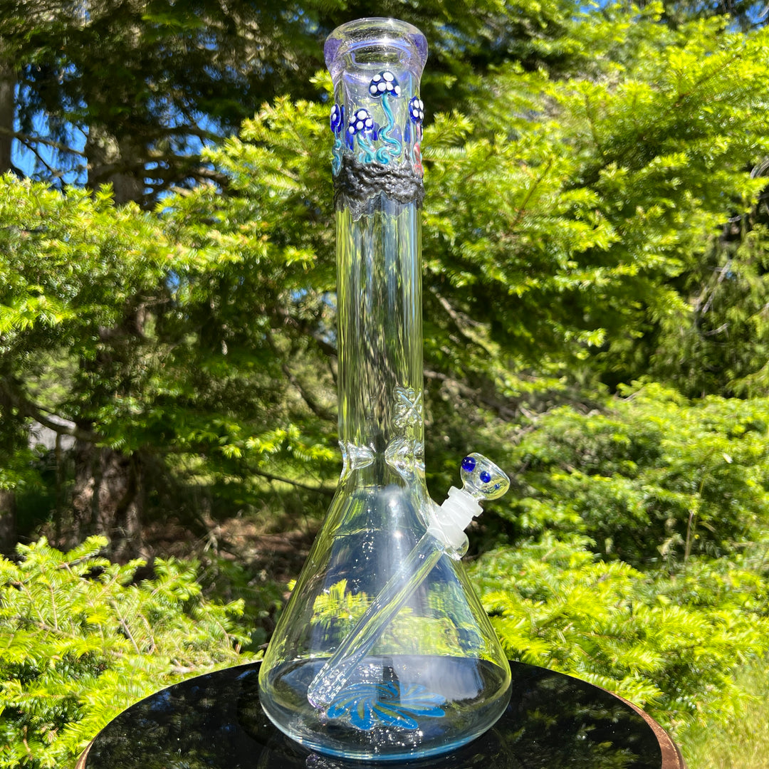 15" Mushroom Swirl Beaker Bong Glass Pipe Mary Jane's Glass   