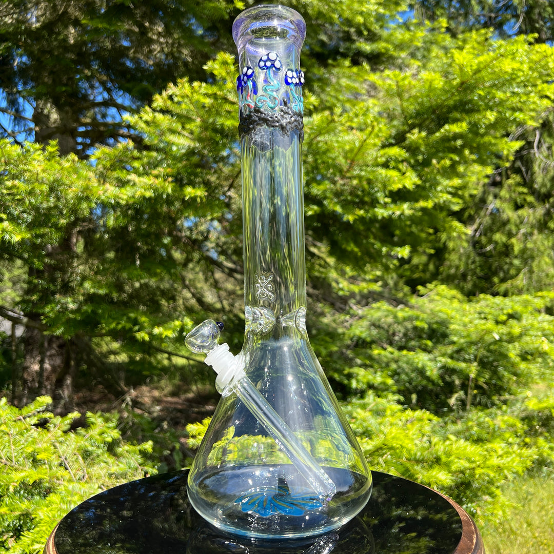 15" Mushroom Swirl Beaker Bong Glass Pipe Mary Jane's Glass   