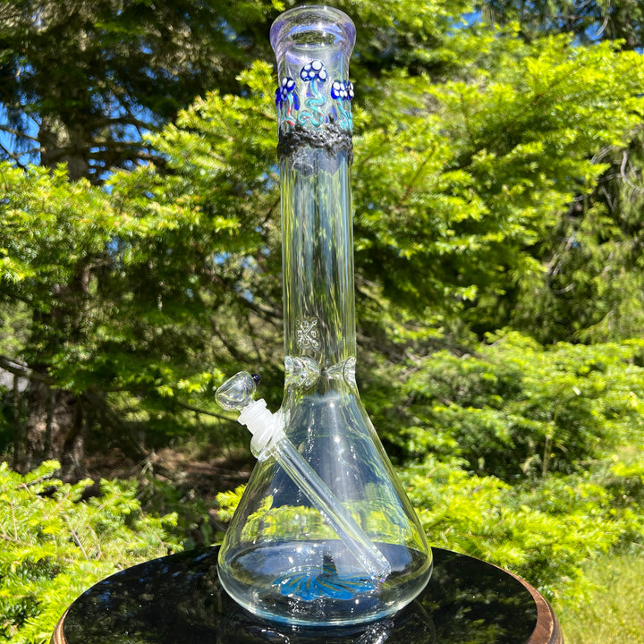 15" Mushroom Swirl Beaker Bong Glass Pipe Mary Jane's Glass   