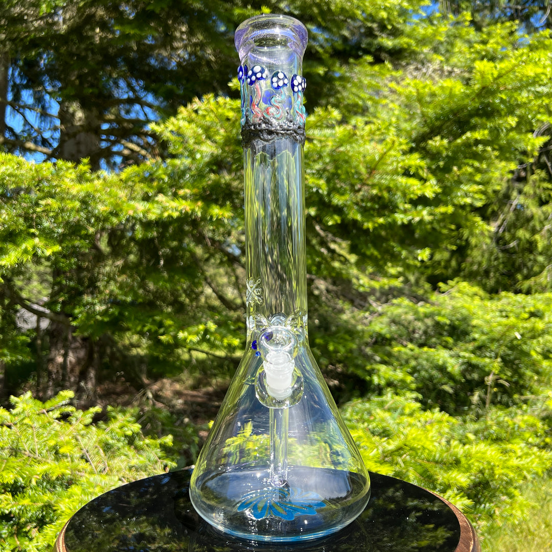 15" Mushroom Swirl Beaker Bong Glass Pipe Mary Jane's Glass   