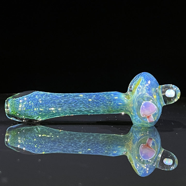 Aqua Mushroom Pipe with Opal Glass Pipe Beezy Glass