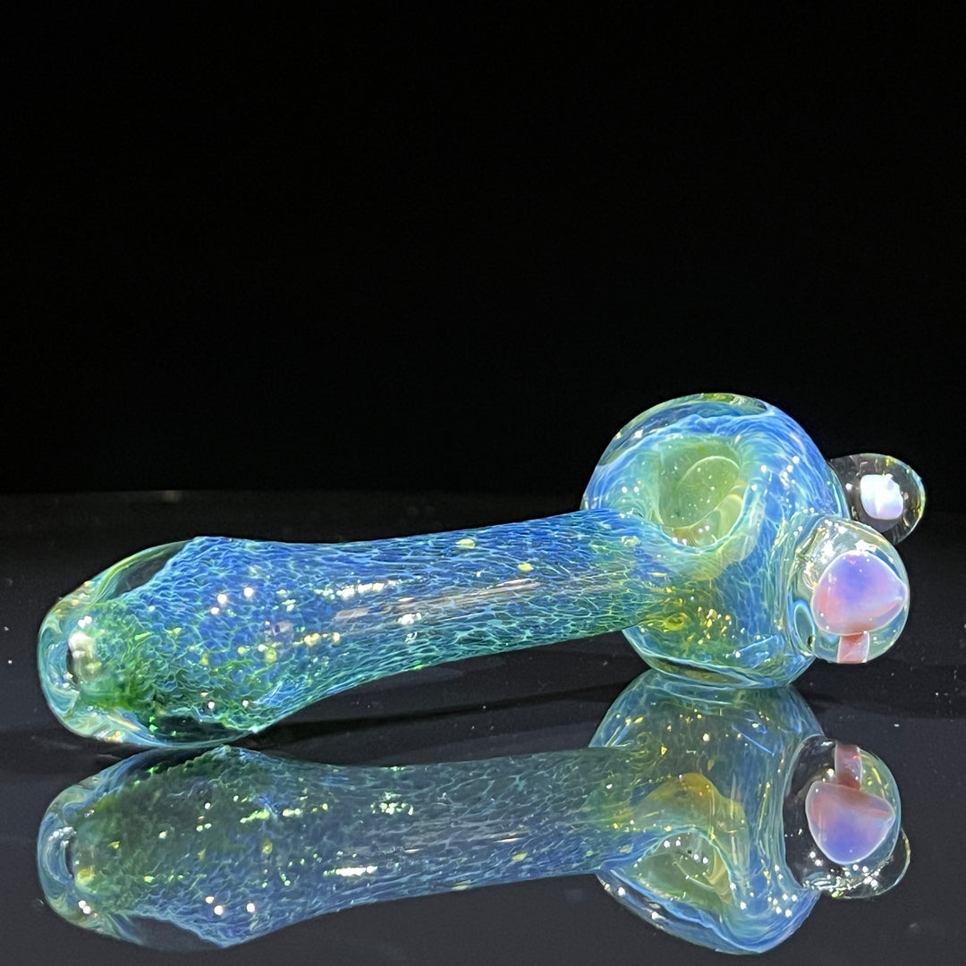 Aqua Mushroom Pipe with Opal Glass Pipe Beezy Glass