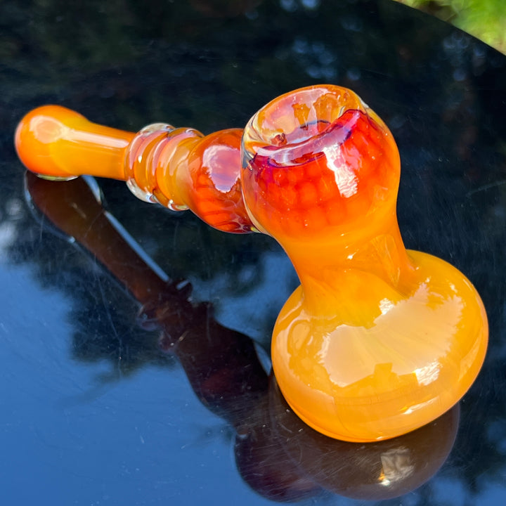 Honey Honeycomb Bubbler Glass Pipe TG   