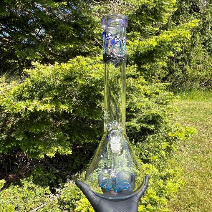 15" Mushroom Swirl Beaker Bong Glass Pipe Mary Jane's Glass   