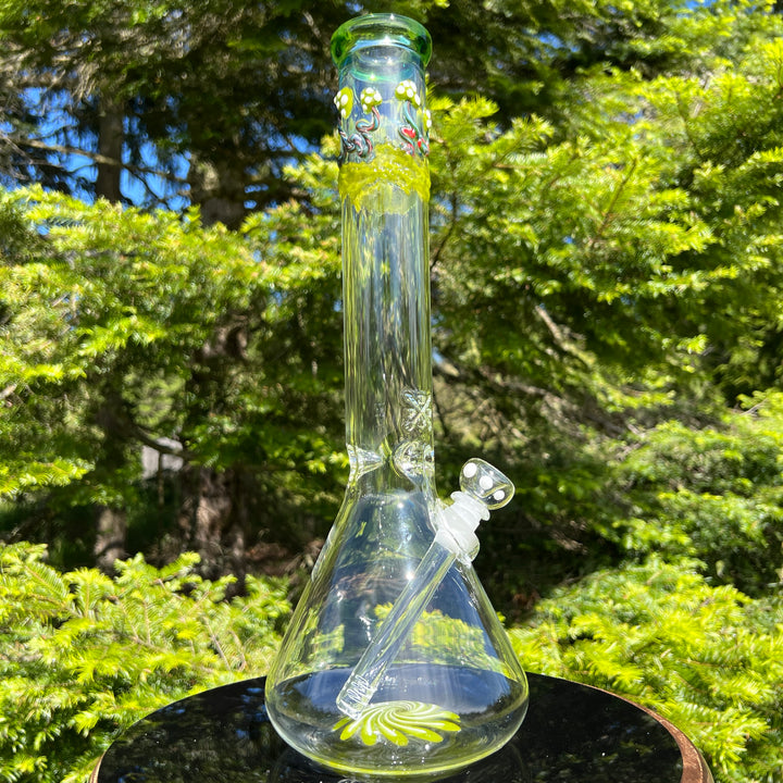 15" Mushroom Swirl Beaker Bong Glass Pipe Mary Jane's Glass   