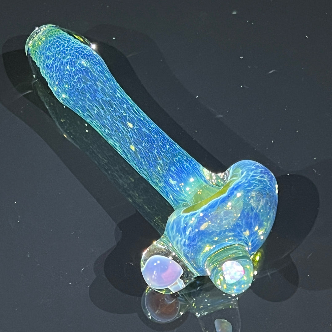 Aqua Mushroom Pipe with Opal Glass Pipe Beezy Glass