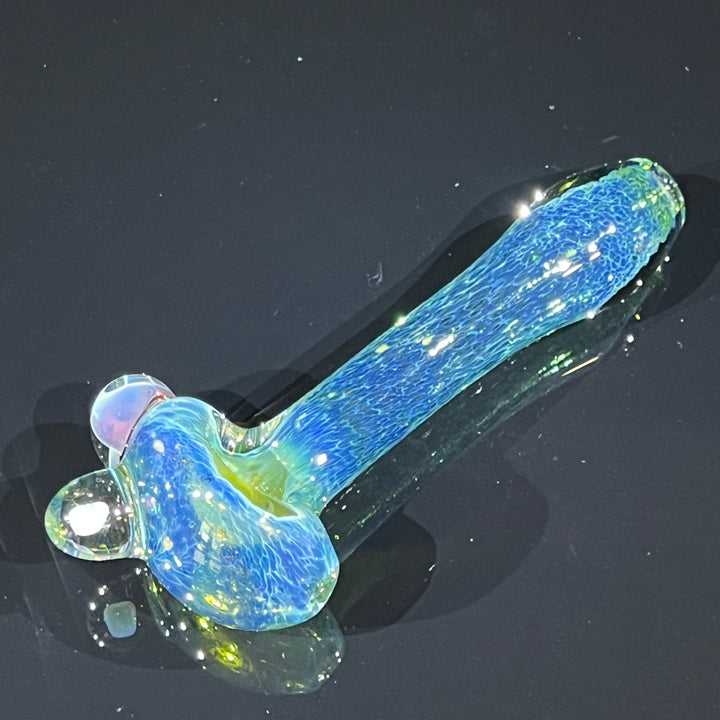 Aqua Mushroom Pipe with Opal Glass Pipe Beezy Glass