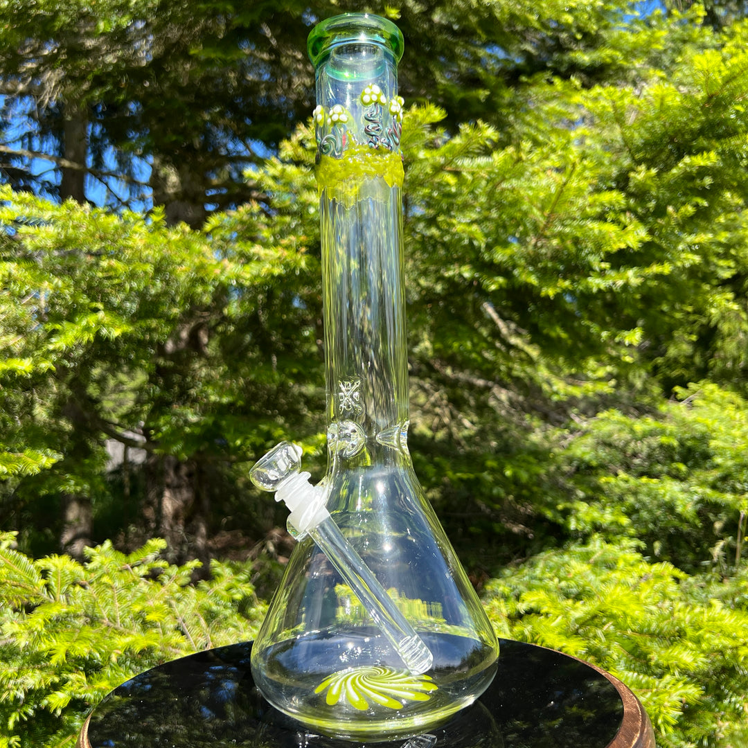 15" Mushroom Swirl Beaker Bong Glass Pipe Mary Jane's Glass   