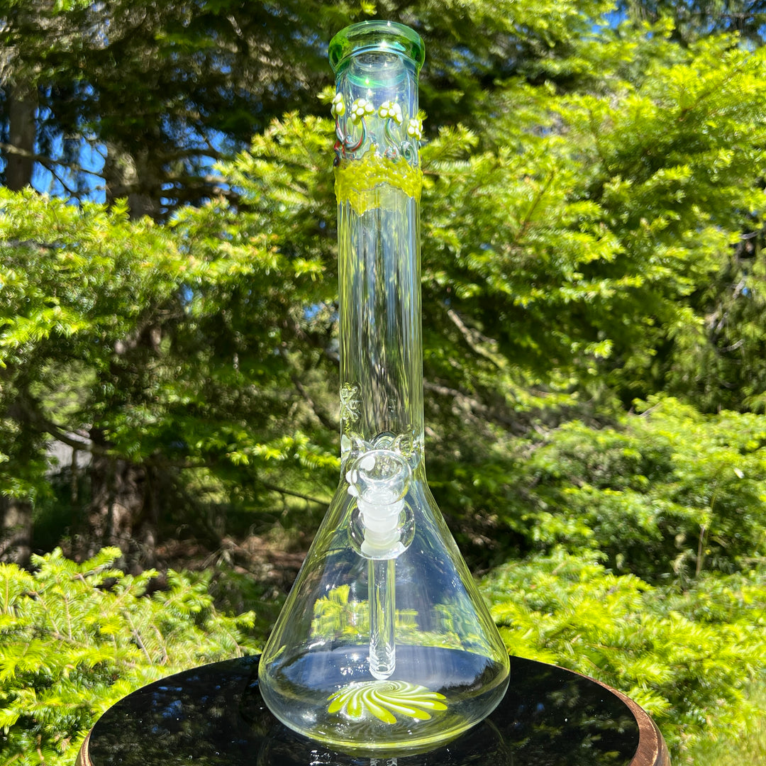 15" Mushroom Swirl Beaker Bong Glass Pipe Mary Jane's Glass   