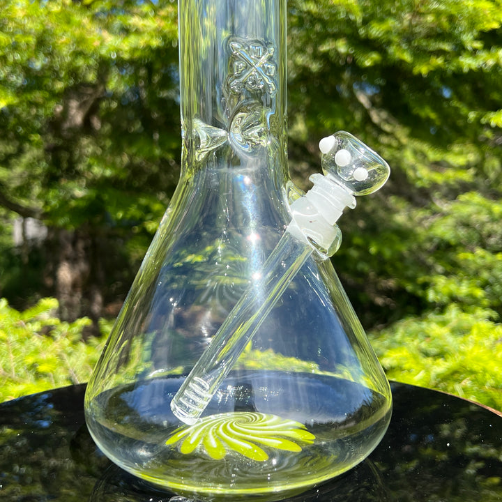 15" Mushroom Swirl Beaker Bong Glass Pipe Mary Jane's Glass   