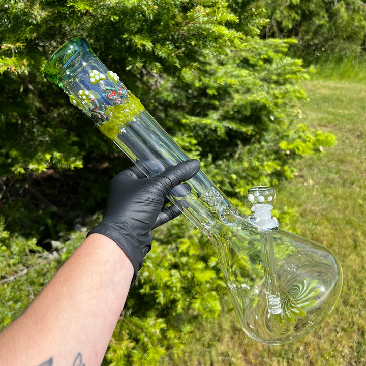 15" Mushroom Swirl Beaker Bong Glass Pipe Mary Jane's Glass   