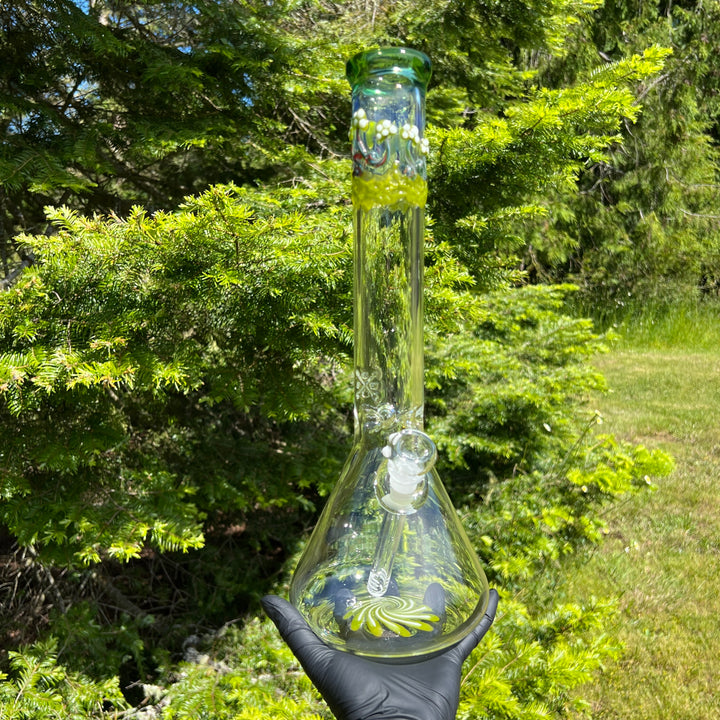 15" Mushroom Swirl Beaker Bong Glass Pipe Mary Jane's Glass   