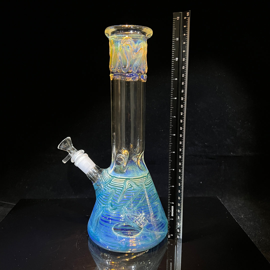 12" Ripple Fume Beaker Bong Glass Pipe TG   