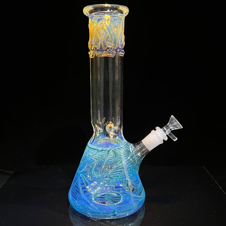 12" Ripple Fume Beaker Bong Glass Pipe TG   