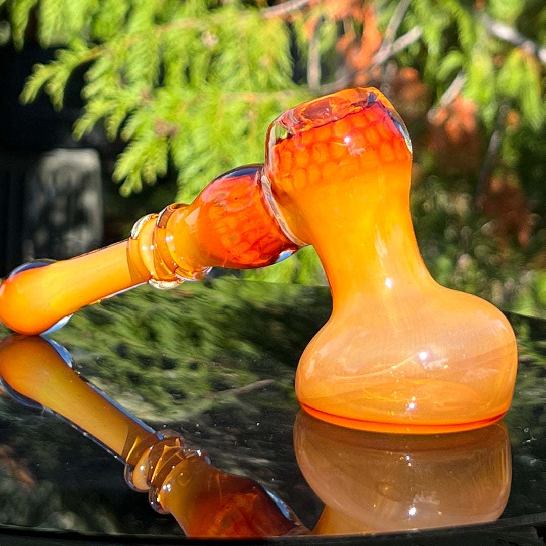 Honey Honeycomb Bubbler Glass Pipe TG   