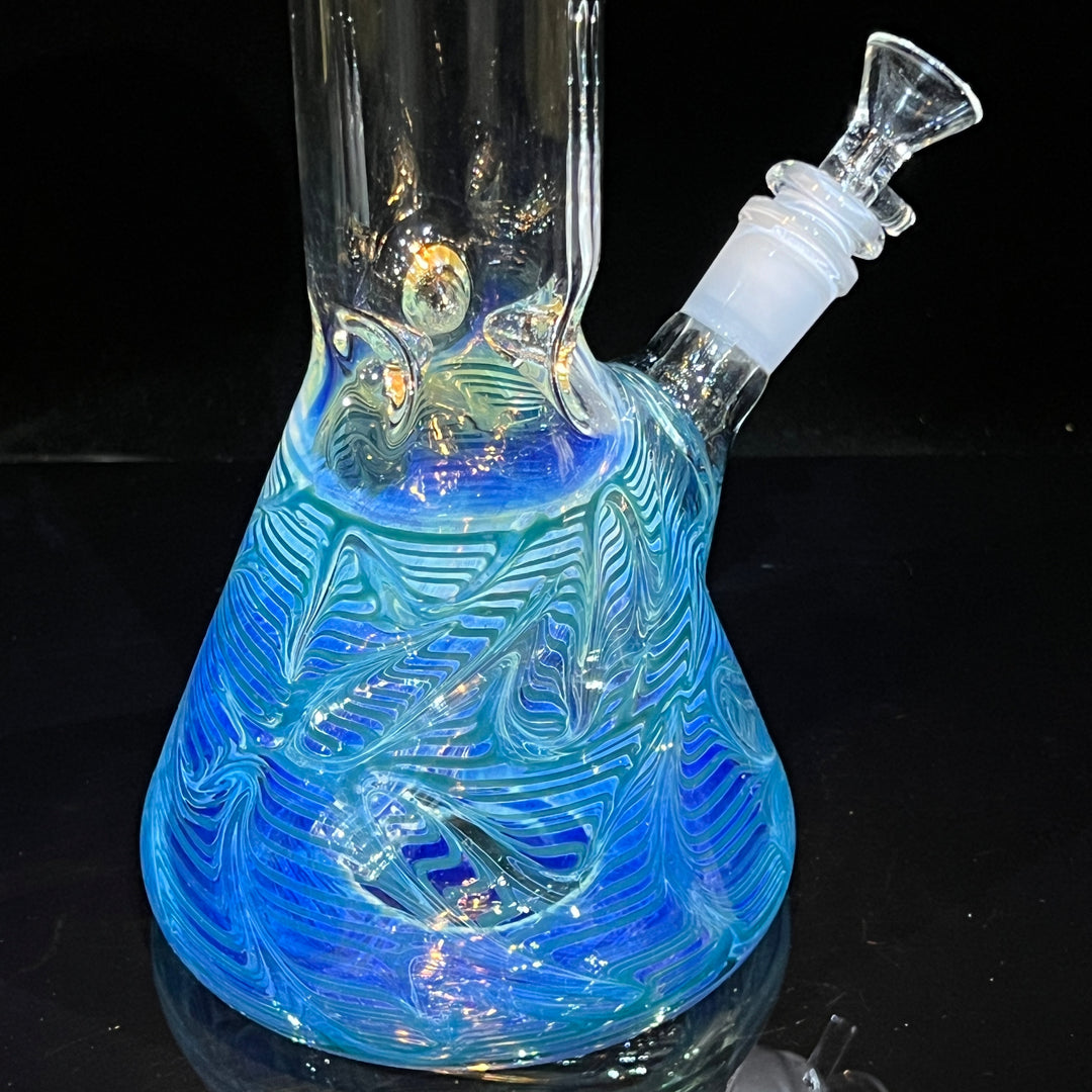 12" Ripple Fume Beaker Bong Glass Pipe TG   