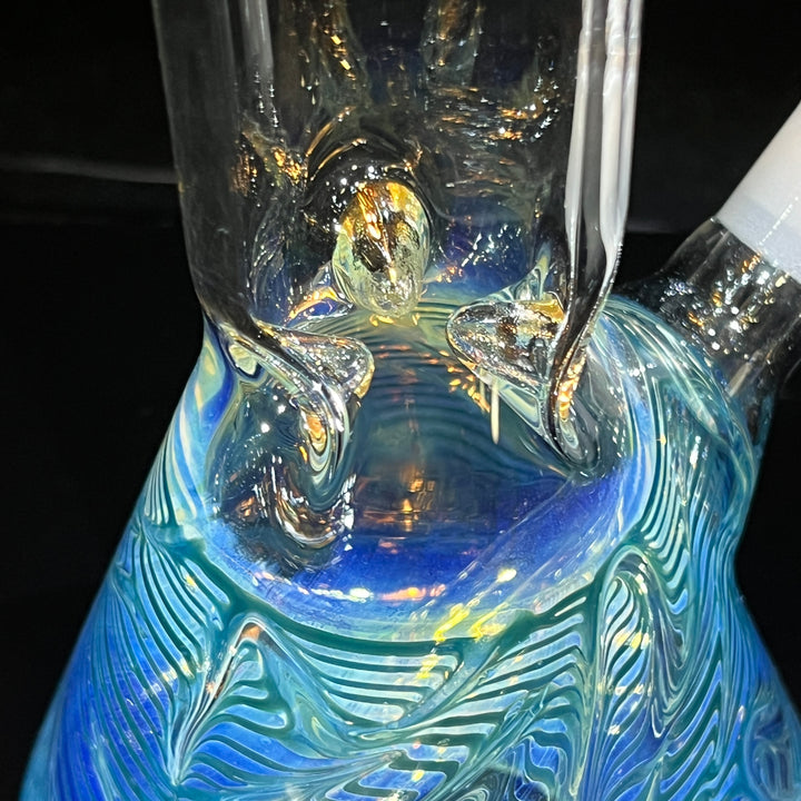 12" Ripple Fume Beaker Bong Glass Pipe TG   