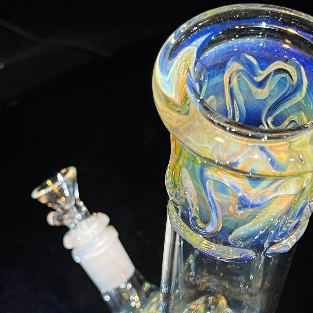 12" Ripple Fume Beaker Bong Glass Pipe TG   