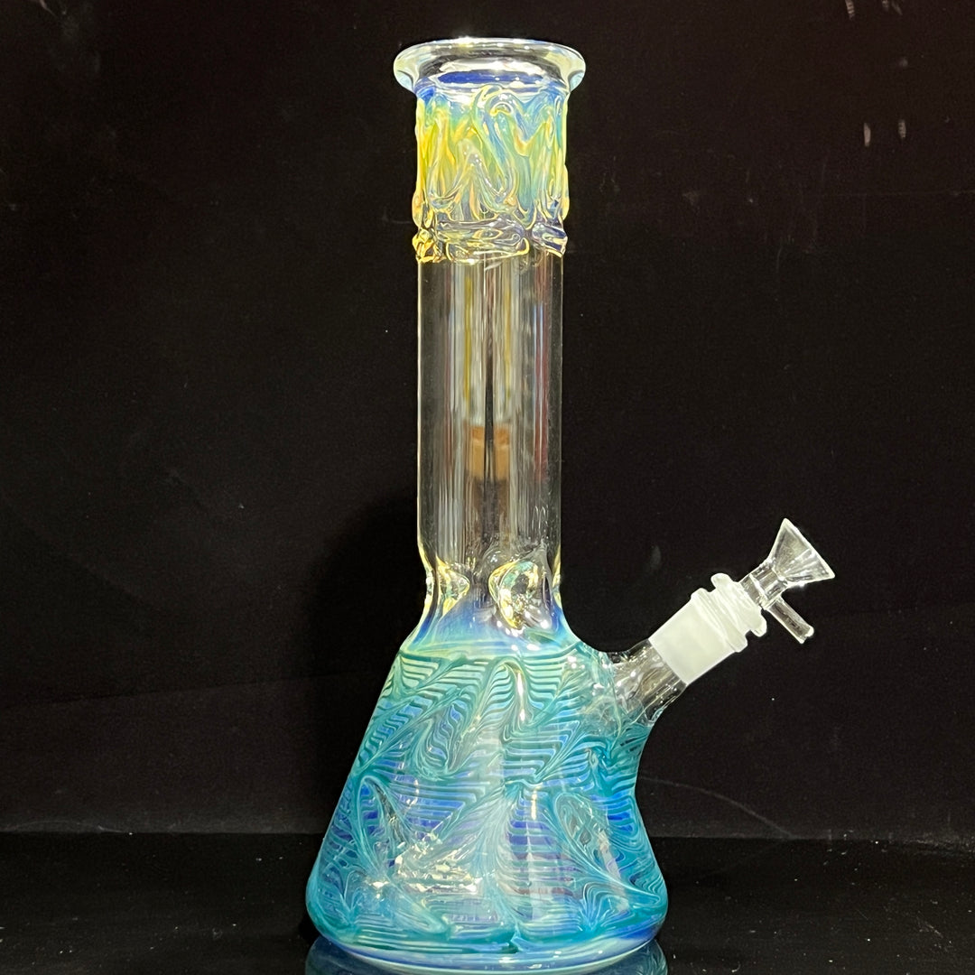 12" Ripple Fume Beaker Bong Glass Pipe TG   