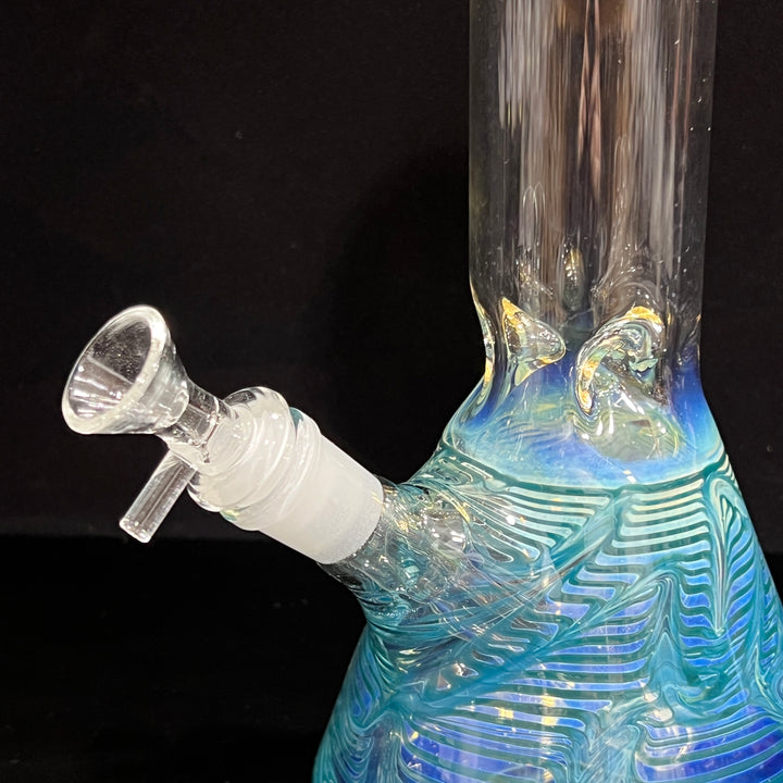 12" Ripple Fume Beaker Bong Glass Pipe TG   