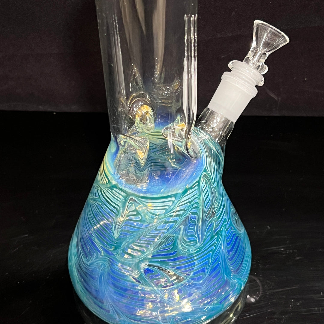 12" Ripple Fume Beaker Bong Glass Pipe TG   