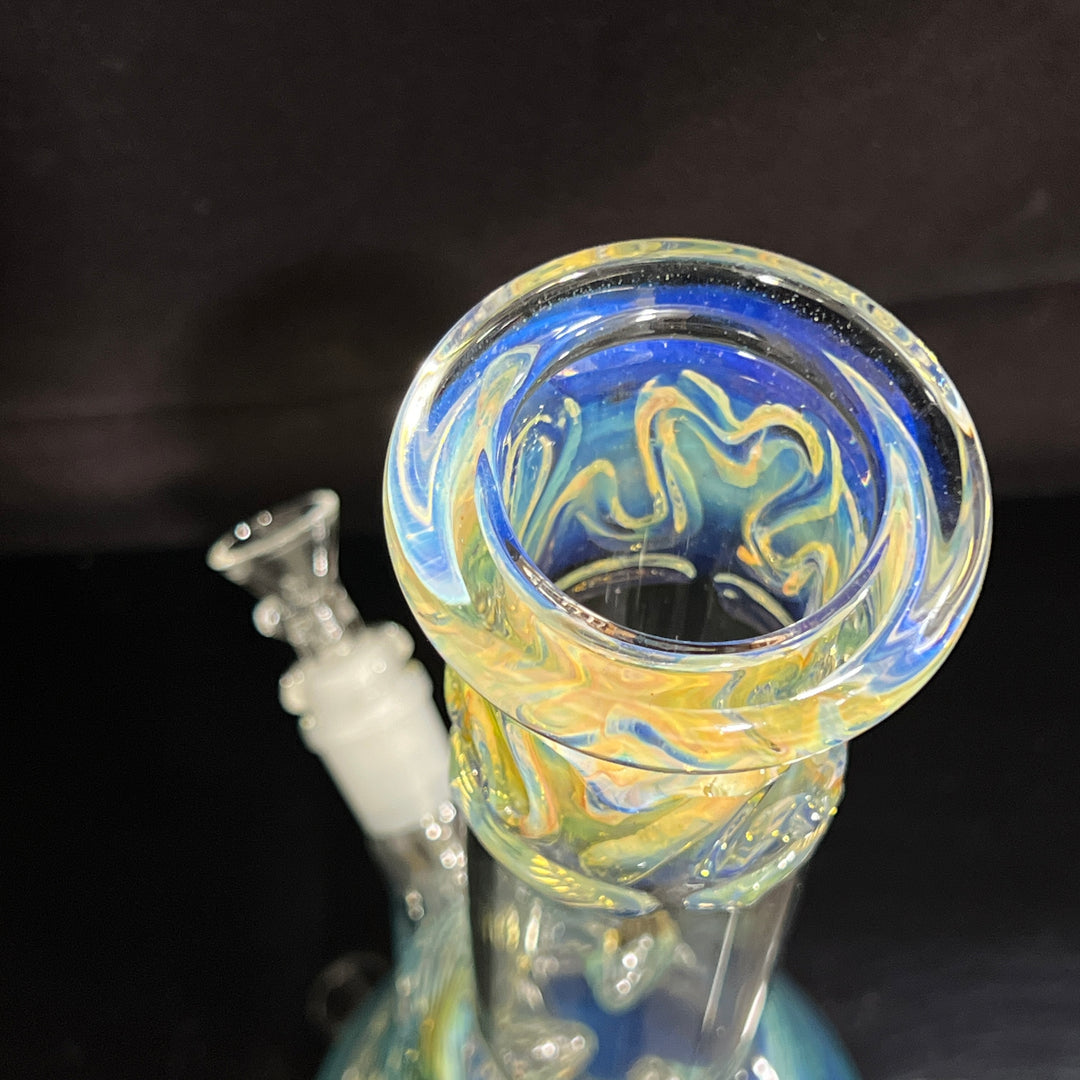 12" Ripple Fume Beaker Bong Glass Pipe TG   