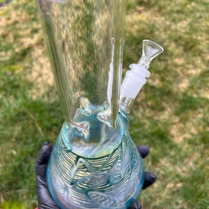 12" Ripple Fume Beaker Bong Glass Pipe TG   