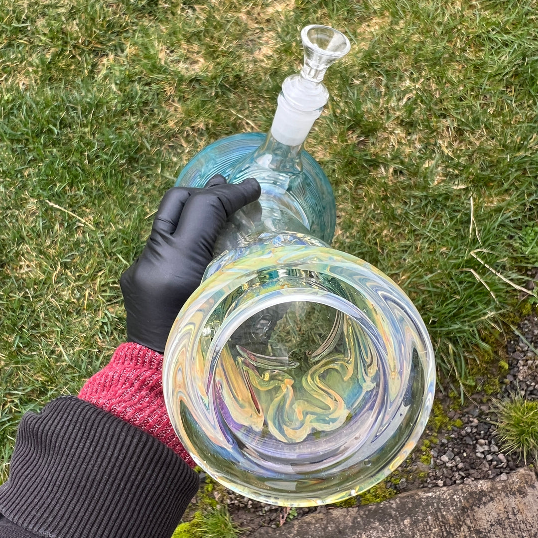 12" Ripple Fume Beaker Bong Glass Pipe TG   