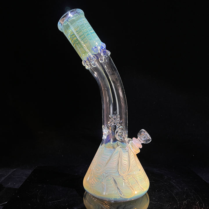 15" Fumed Bent Neck Beaker Bong Glass Pipe Mary Jane's Glass   