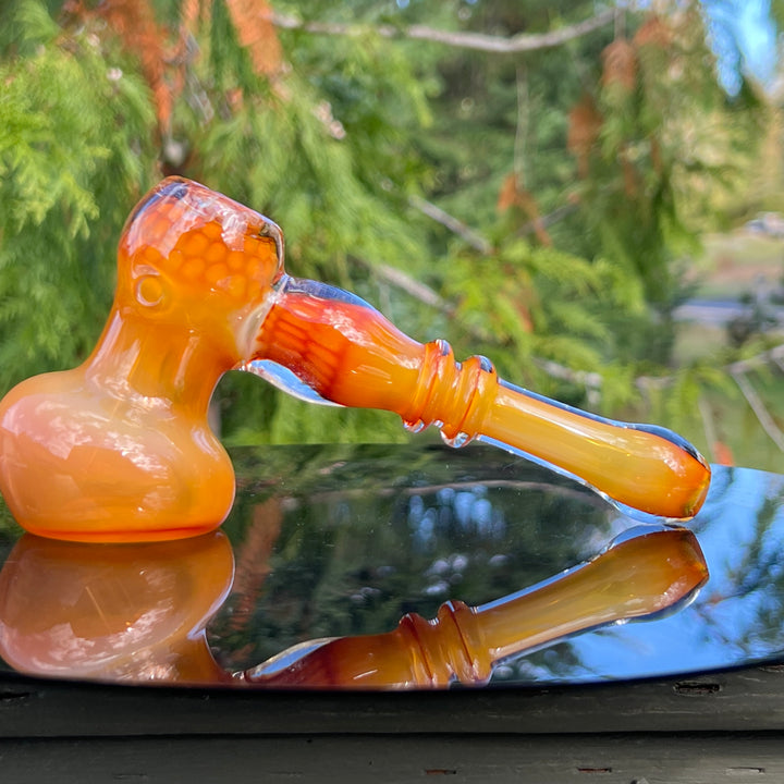 Honey Honeycomb Bubbler Glass Pipe TG   