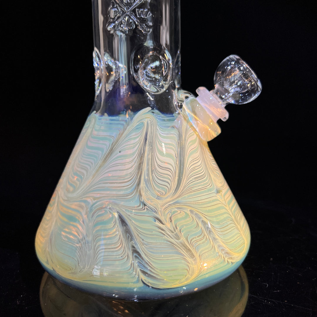 15" Fumed Bent Neck Beaker Bong Glass Pipe Mary Jane's Glass   