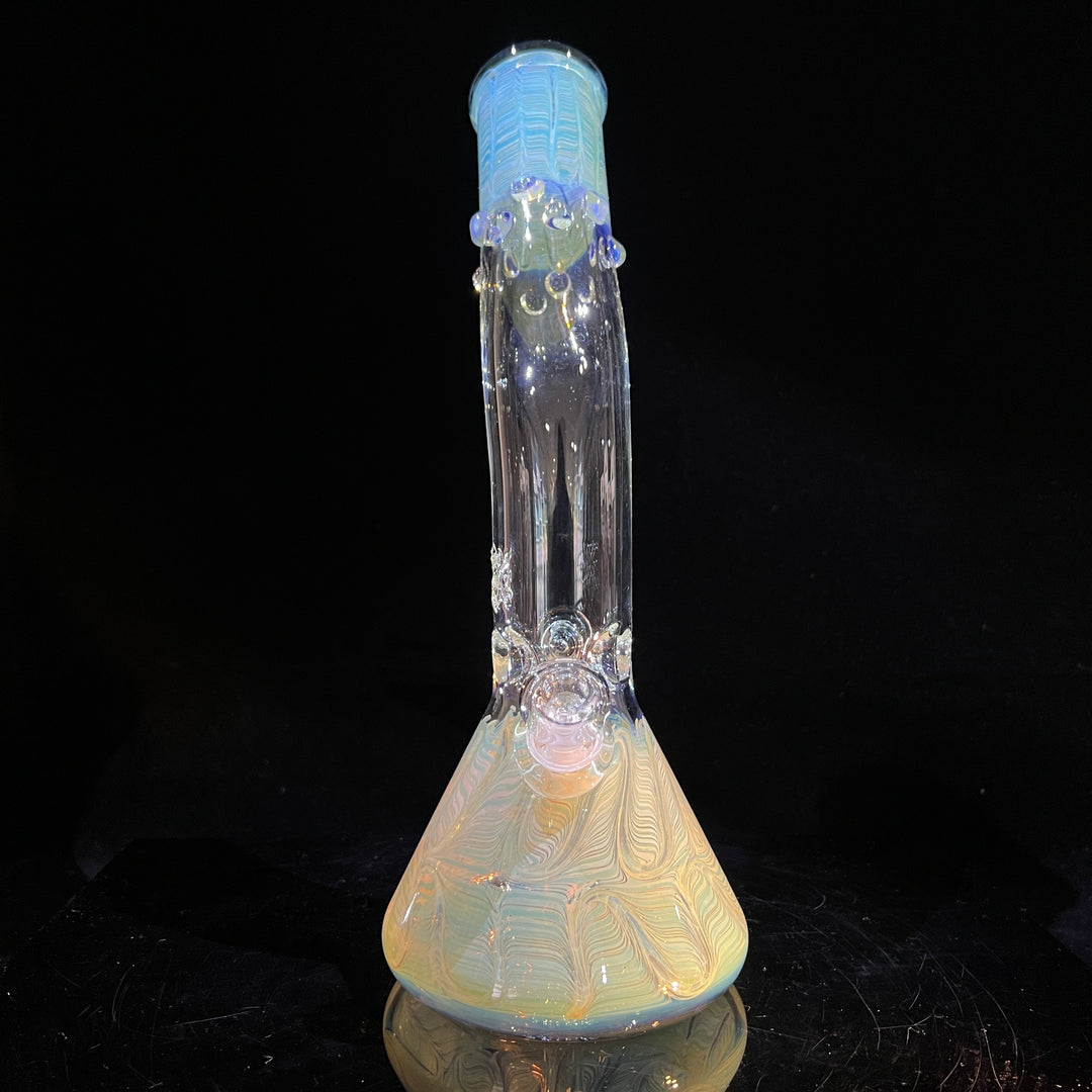 15" Fumed Bent Neck Beaker Bong Glass Pipe Mary Jane's Glass   