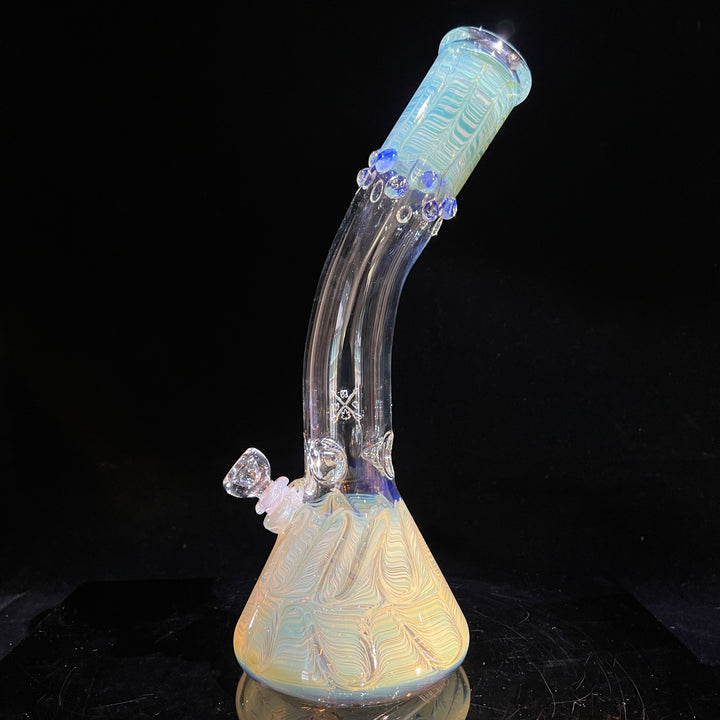 15" Fumed Bent Neck Beaker Bong Glass Pipe Mary Jane's Glass   