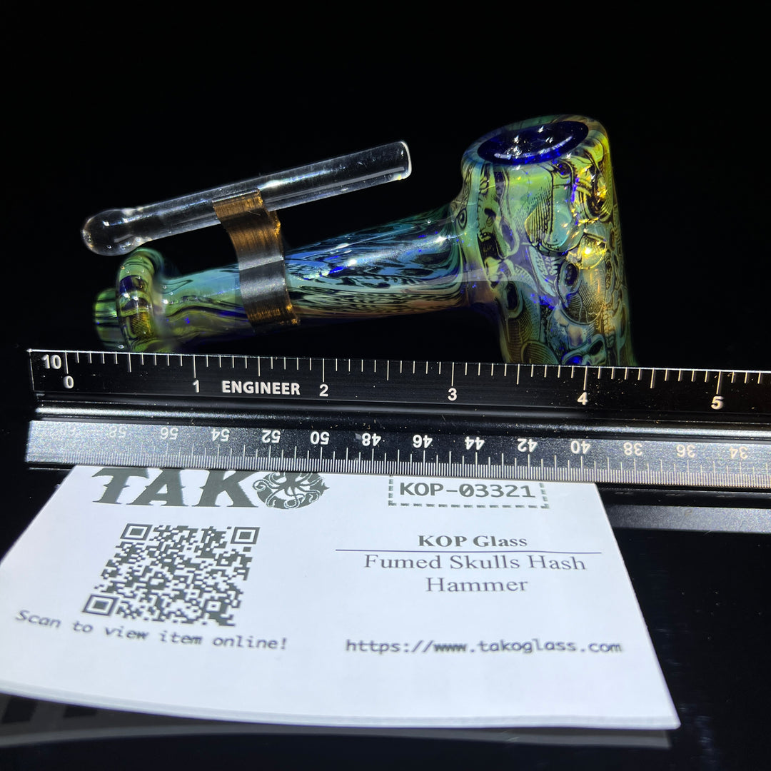 Fumed Skulls Hash Hammer Glass Pipe KOP Glass   