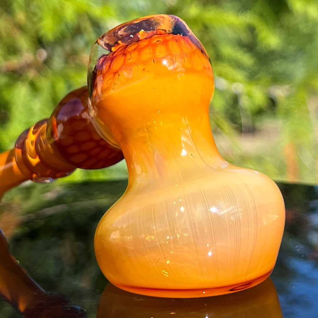 Honey Honeycomb Bubbler Glass Pipe TG   