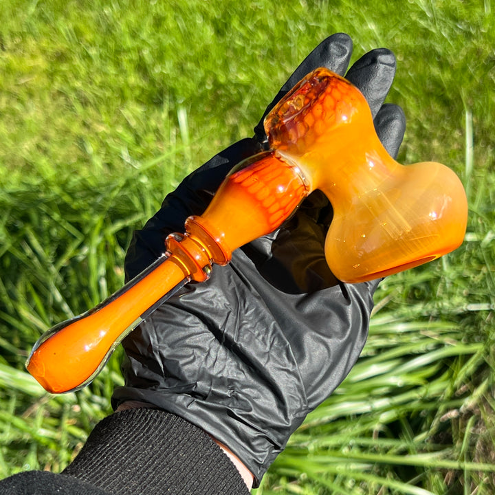 Honey Honeycomb Bubbler Glass Pipe TG   