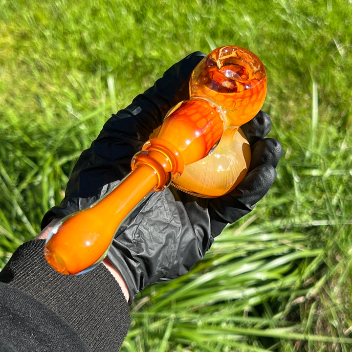 Honey Honeycomb Bubbler Glass Pipe TG   