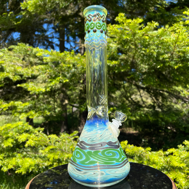 15" Fumed Twist Beaker Bong Glass Pipe Mary Jane's Glass   