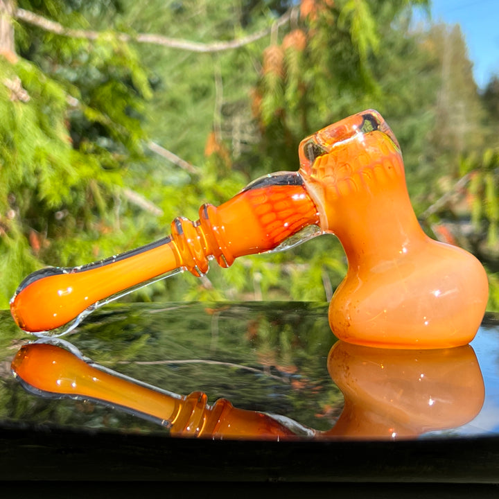 Honey Honeycomb Bubbler Glass Pipe TG   