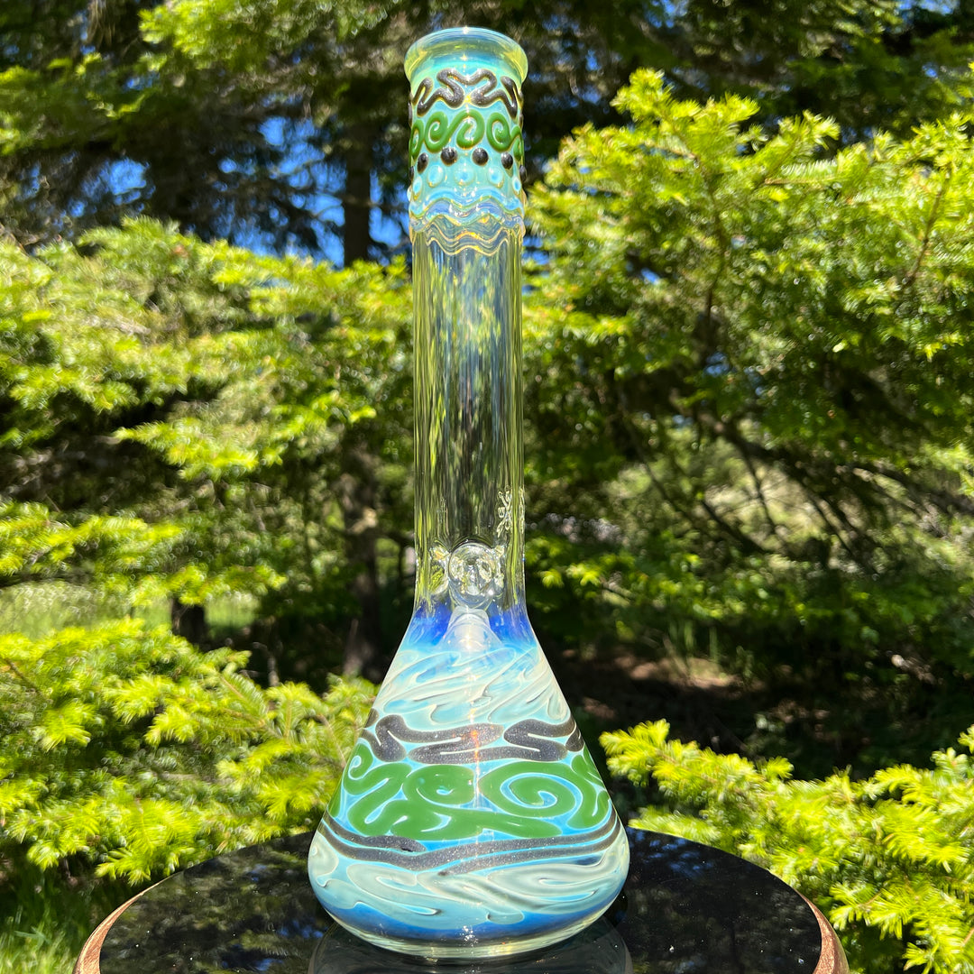 15" Fumed Twist Beaker Bong Glass Pipe Mary Jane's Glass   